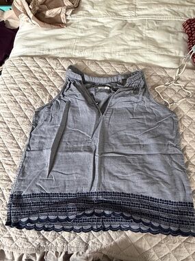 Olive & Oak Blue and White Herringbone Shirt